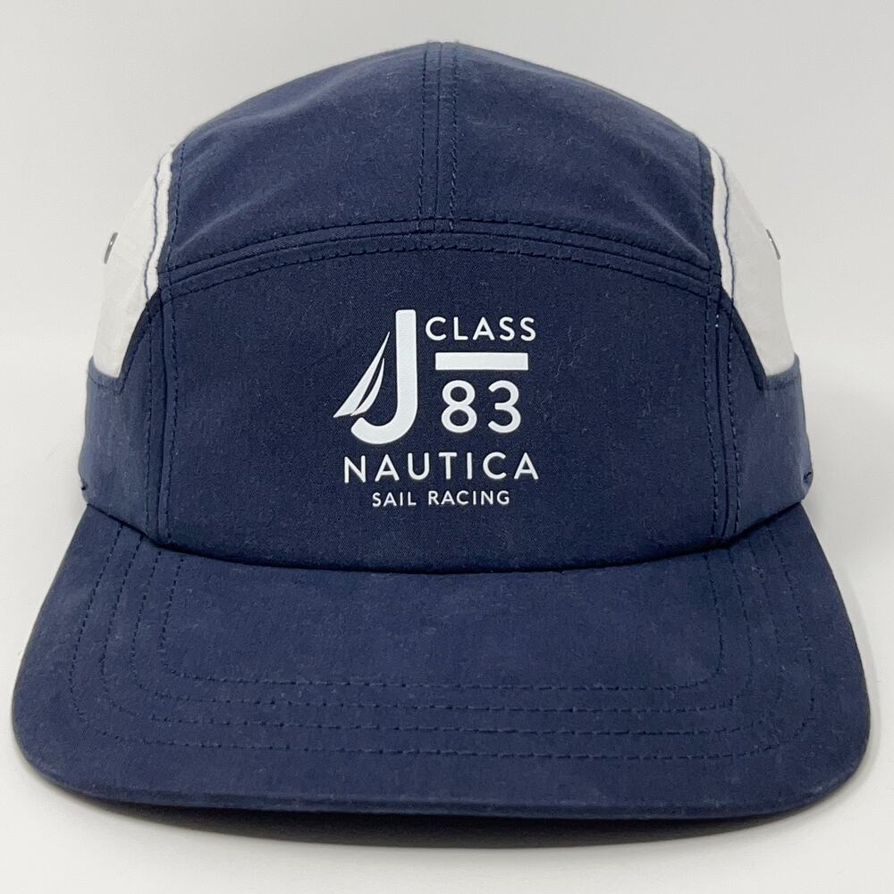 Nautica J Class 83 Sail Racing Camp Hat Baseball Cap 5 Panel Strapback Blue